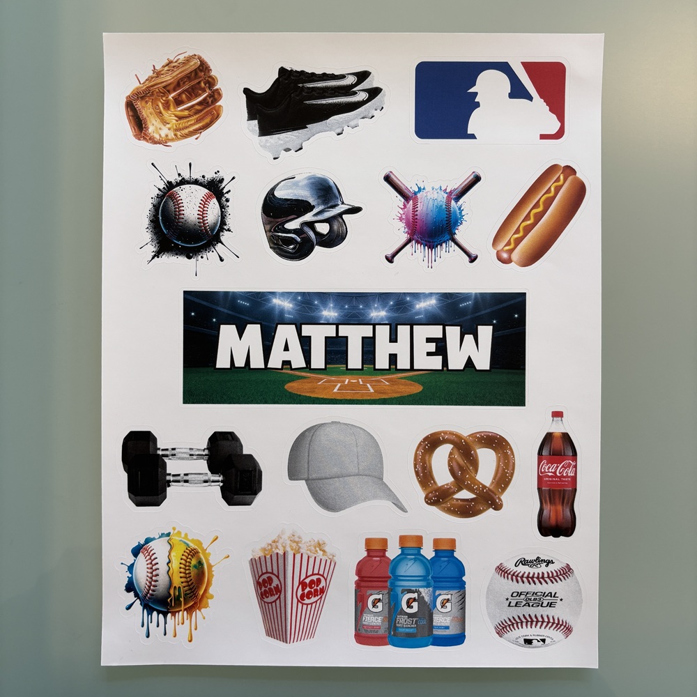 REMOVABLE VINYL STICKER SHEET-BASEBALL STADIUM